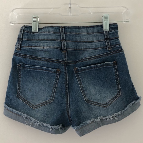 Size 0 high waisted triple button jean shorts - Picture 2 of 3